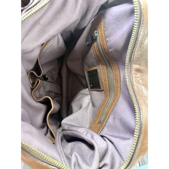 Kooba Leather Women's Handbag with Gun Metal Embellishments Kooba Kendal Brown - Picture 4 of 16